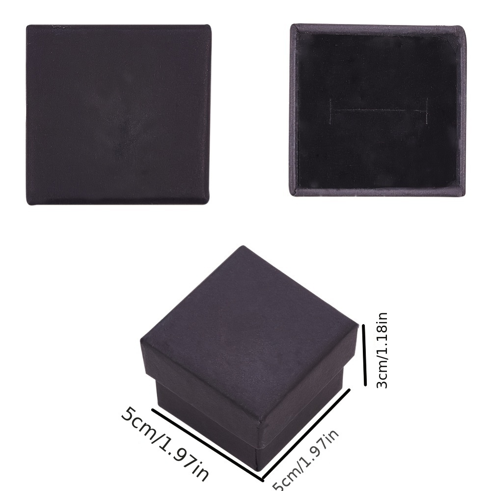 Black Square Cardboard Jewelry Box, 32pcs for Events